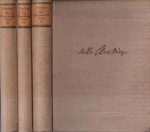Buch: Sämtliche Werke des Wandsbecker Boten, Matthias Claudius, 3 Bände, Fischer
