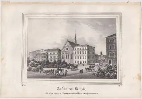 Lithografie: Ansicht von Leipzig, 1836, Eduard Pietzsch & Comp, Ansicht, Grafik
