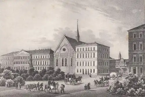 Lithografie: Ansicht von Leipzig, 1836, Eduard Pietzsch & Comp, Ansicht, Grafik