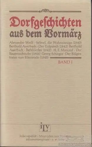 Buch: Dorfgeschichten aus dem Vormärz, Weill, Alexander, Berthold Auerbach. 1981