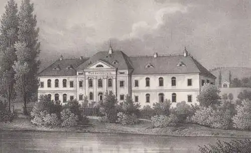 Lithografie: Das Lessings-Stift zu Camenz, 1836, Eduard Pietzsch & Comp, Grafik