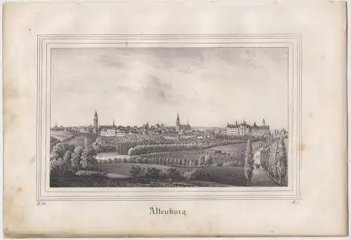 Lithografie: Altenburg, 1836, Eduard Pietzsch & Comp, Ansicht, Grafik, Saxonia