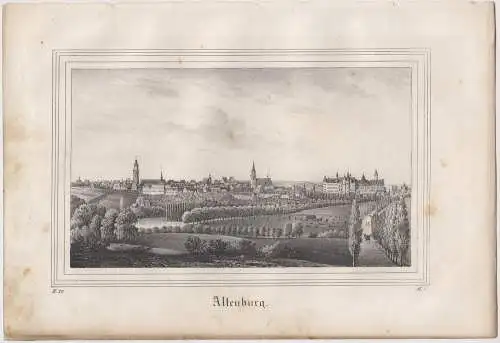 Lithografie: Altenburg, 1836, Eduard Pietzsch & Comp, Ansicht, Grafik, Saxonia