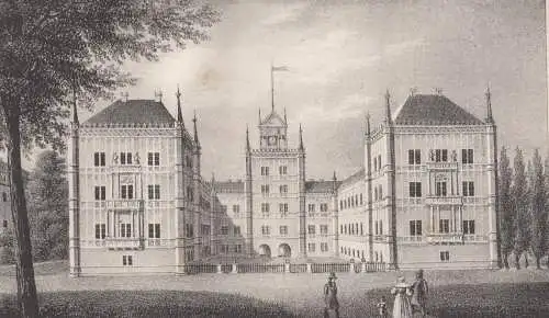 Lithografie: Die Ehrenburg in Coburg, um 1836, Eduard Pietzsch & Comp, Ansicht