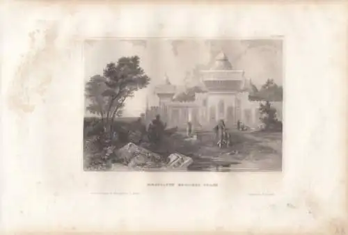 Mausoleum Mahomed Chans. aus Meyers Universum, Stahlstich. Kunstgrafik, 1850