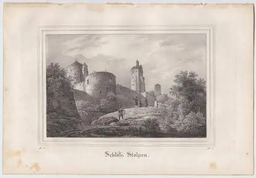 Lithografie: Schloss Stolpen, um 1836, Eduard Pietzsch & Comp, Ansicht, Grafik