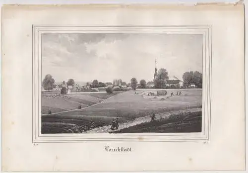 Lithografie: Lauchstädt, um 1836, Eduard Pietzsch & Comp, Ansicht, Saxonia