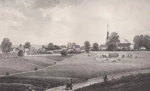 Lithografie: Lauchstädt, um 1836, Eduard Pietzsch & Comp, Ansicht, Saxonia