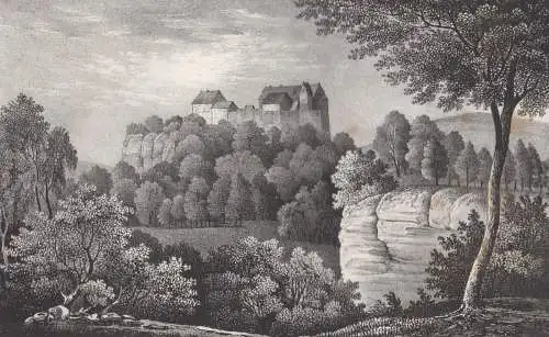 Lithografie: Die Wartburg, um 1836, Eduard Pietzsch & Comp, Grafik, Ansicht