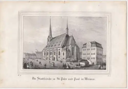 Lithografie: Die Stadtkirche zu St. Peter und Paul..., 1836, Eduard Pietzsch