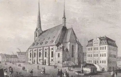 Lithografie: Die Stadtkirche zu St. Peter und Paul..., 1836, Eduard Pietzsch