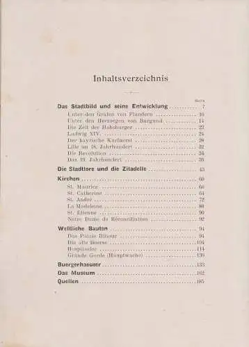 Buch: Lille - Ein Führer durch die Baudenkmäler der Altstadt, A. Feulner, 1918
