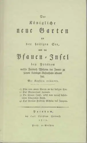 Buch: Der königliche neue Garten..., 1991, Stiftung Schlösser und Gärten