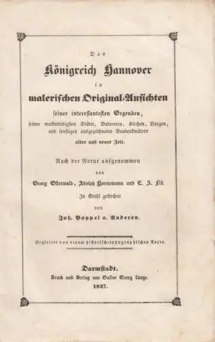 Buch: Das Königreich Hannover in malerischen Original-Ansichten seiner...1847