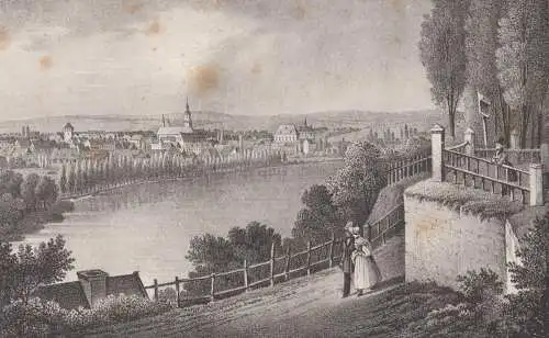 Lithografie: Chemnitz, um 1836, Eduard Pietzsch & Comp, Ansicht, Grafik, Saxonia