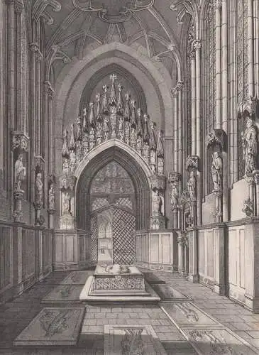 Lithografie: Die fürstliche Begräbniskapelle im Dome zu.., 1836, Eduard Pietzsch