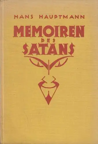 Buch: Memoiren des Satans, Hans Hauptmann, 1929, Deutscher Volksverlag Boepple