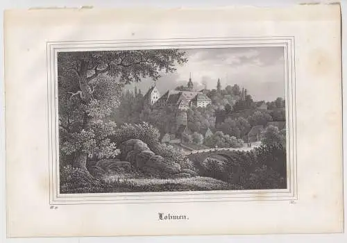 Lithografie: Lohmen, 1836, Eduard Pietzsch & Comp, Saxonia, Grafik, Ansicht