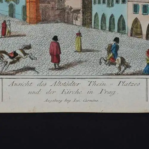 Kupferstich: Ansicht des Altstädter Thein, Prag. Carmine, Joseph, ca. 1780