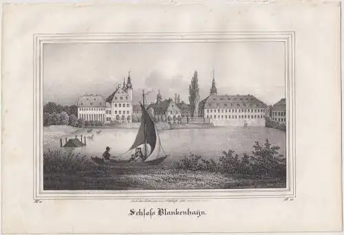 Lithografie: Schloss Blankenhayn, 1836, Eduard Pietzsch & Comp, Ansicht, Grafik