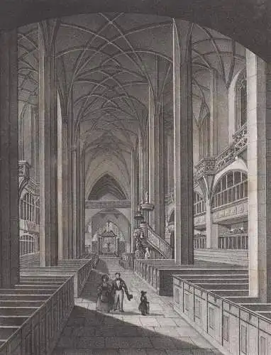Lithografie: Das Innere des Domes zu Freiberg, um 1836, Eduard Pietzsch, Ansicht