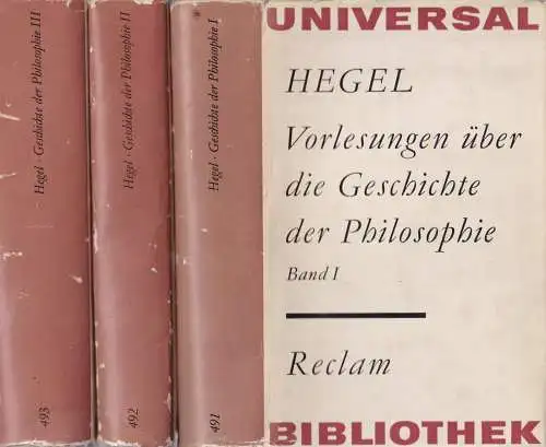 Buch: Vorlesungen über die Geschichte der Philosophie, Hegel. 3 Bände, 1982, RUB