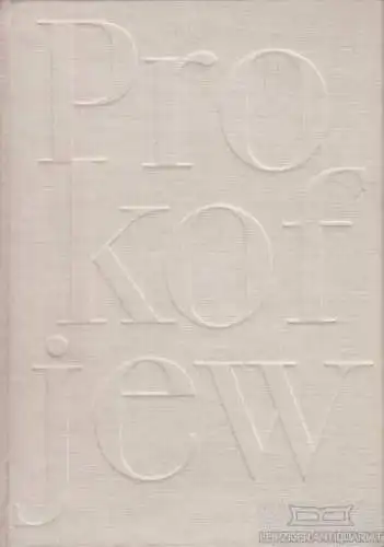 Buch: Prokofjew, Nestjew, I. 1962, Henschelverlag Kunst und Gesellschaft