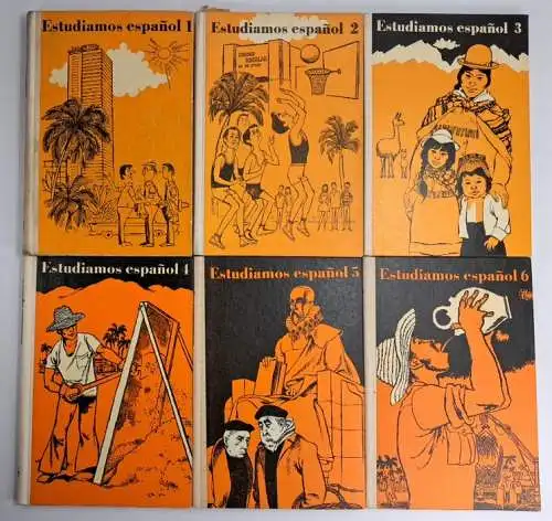 Buch: Estudiamos espanol 1-6, Gisela Domke, Volk und Wissen, um 1980, 6 Bände