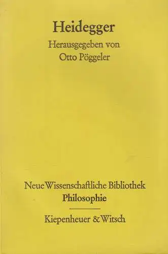 Buch: Heidegger, Pöggeler, Otto, 1970, Kiepenheuer & Witsch, gebraucht, gut