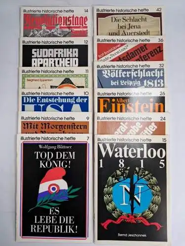 12 Hefte: illustrierte historische hefte, Nr. 7,9,10,11,12,14,15,24,26,32,36,42