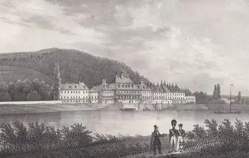 Lithografie: Pillnitz, um 1836, Eduard Pietzsch & Comp, Ansicht, Grafik, Saxonia