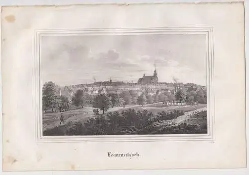 Lithografie: Lommatzsch, 1836, Eduard Pietzsch & Comp, Ansicht, Grafik, Saxonia