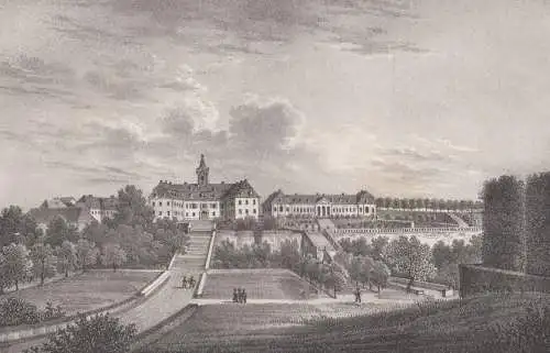 Lithografie: Schloss Grosssedlitz, um 1836, Eduard Pietzsch, Ansicht, Saxonia