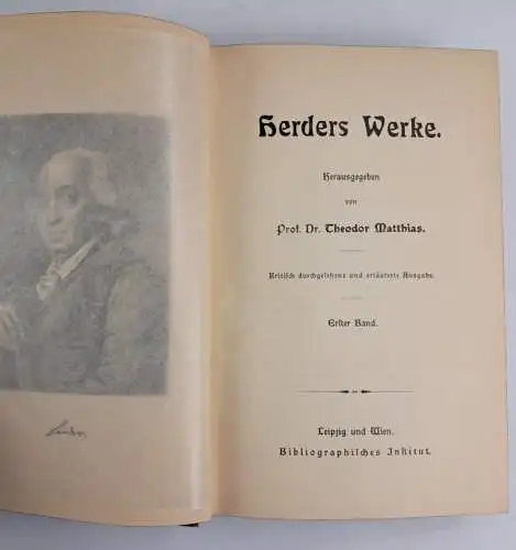 Buch: Johann Gottfried Herders Werke, Bibliographisches Institut, 5 Bände