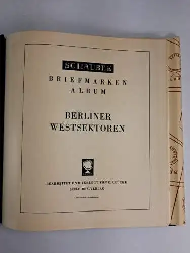Schaubek Briefmarken Album Berlin (Westberlin), unvollständig, gestempelt