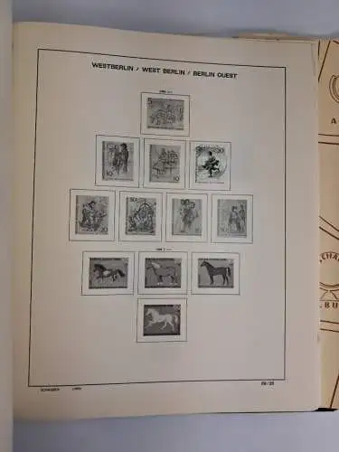 Schaubek Briefmarken Album Berlin (Westberlin), unvollständig, gestempelt