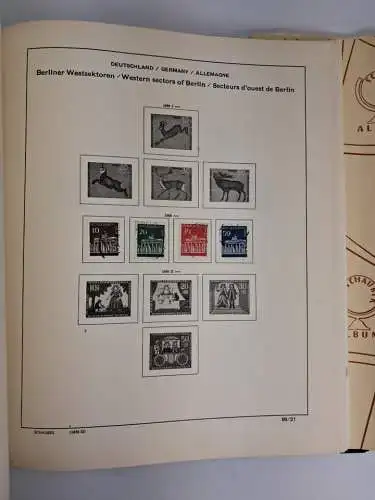 Schaubek Briefmarken Album Berlin (Westberlin), unvollständig, gestempelt