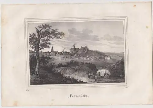 Lithografie: Frauenstein, 1836, Eduard Pietzsch & Comp, Grafik, Ansicht, Saxonia