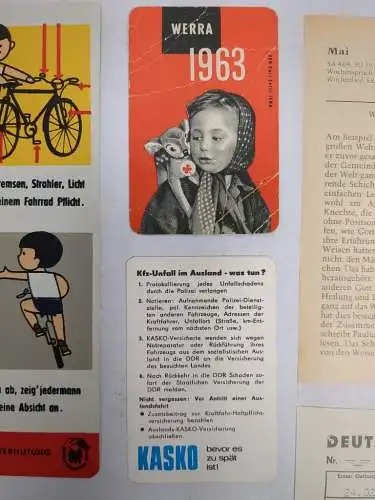 Buchfunde: Bieretikett, Lesezeichen, Taschenkalender, Kalenderblatt, Bahnkarte..