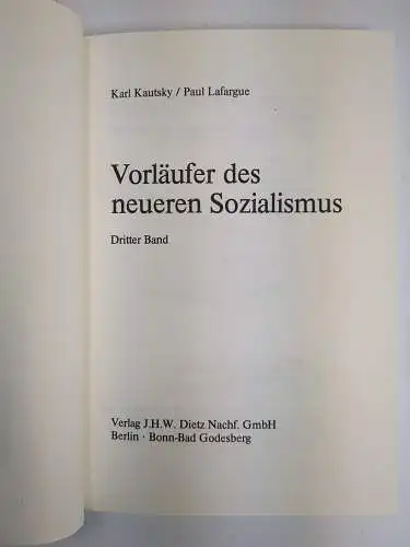 Buch: Vorläufer des neueren Sozialismus I-IV, Dietz, 4 Bände, gebraucht, gut