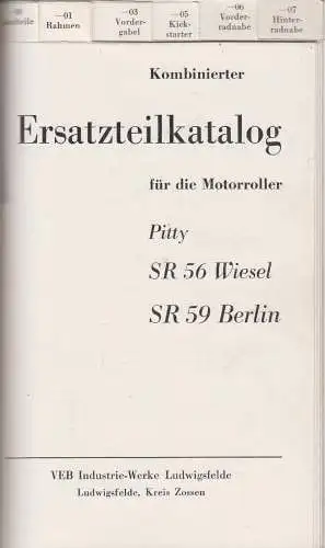Buch: Kombinierter Ersatzteilkatalog für die Motorroller ... 1964, Motorradwerke