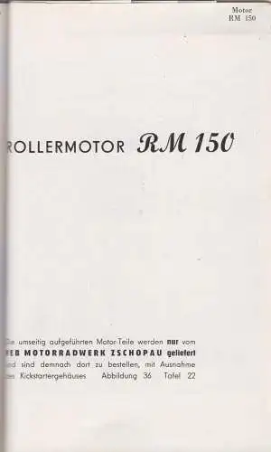 Buch: Kombinierter Ersatzteilkatalog für die Motorroller ... 1964, Motorradwerke