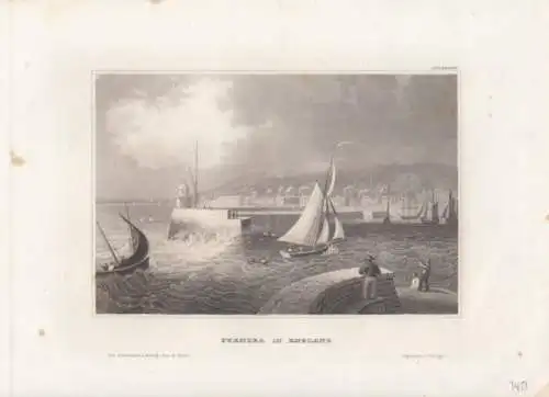 Swansea in England. aus Meyers Universum, Stahlstich. Kunstgrafik, 1850