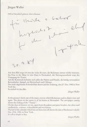 Buch: Huldigung an Max Beckmann, Nowald, I. / Poll, E. u. L. C., 1984, gut