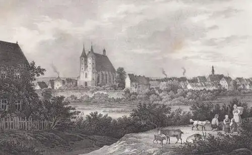 Lithografie: Geithain, um 1836, Eduard Pietzsch & Comp, Grafik, Saxonia, Ansicht