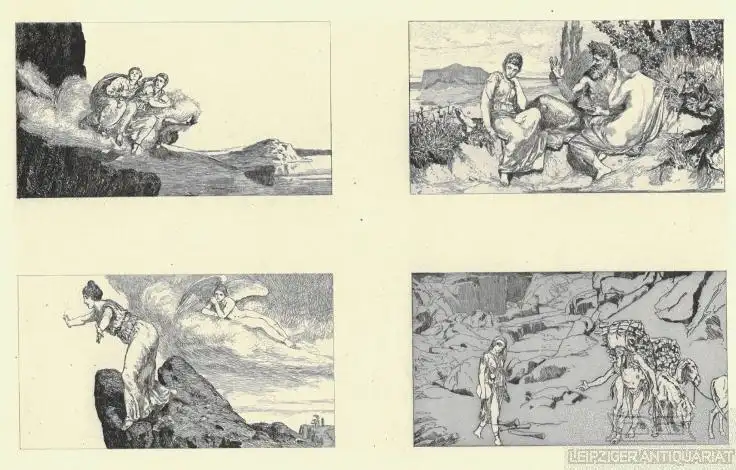 Radierung: Amor und Psyche. Blatt 20, Klinger, Max. Kunstgrafik, 1880 0