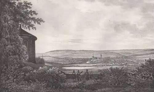 Lithografie: Südliche Ansicht von Weimar, 1836, Eduard Pietzsch, Saxonia, Grafik