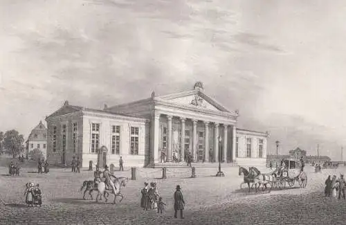 Lithografie: Die neue Hauptwache in Dresden, um 1836, Eduard Pietzsch, Saxonia