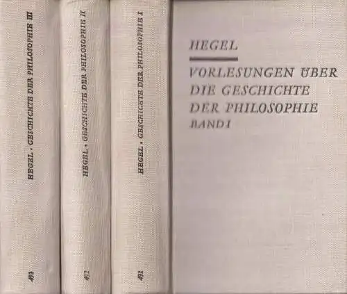 Buch: Vorlesungen über die Geschichte der Philosophie, Hegel. 3 Bände, 1981, RUB