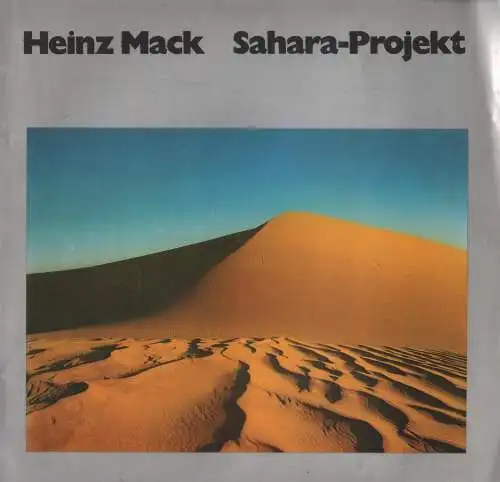 Ausstellungskatalog: Sahara-Projekt, Mack, Heinz, 1961, Edition Junior Galerie